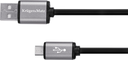 Изображение Kabel USB Kruger&Matz USB-A - microUSB 1.8 m Srebrny (KM1236)