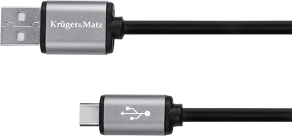 Изображение Kabel USB Kruger&Matz USB-A - USB-C 1.8 m Czarny (5067)