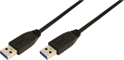 Изображение Kabel USB LogiLink USB-A - USB-A 2 m Czarny (KabelUSB3.0TypAdoTypAd)
