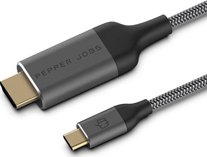 Attēls no Kabel USB Pepper Jobs USB-C - HDMI 1.8 m Biały (PJ-C2H18M)