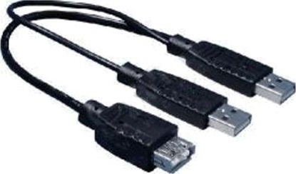 Attēls no Kabel USB PremiumCord USB-A - 2x USB-A 0.5 m Czarny (ku2y01)
