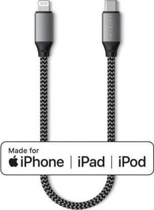 Attēls no Kabel USB Satechi USB-C - Lightning 0.25 m czarny-srebrny (ST-TCL10M)