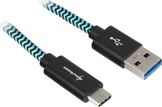 Picture of Kabel USB Sharkoon USB-A - USB-C 0.5 m Czarno-niebieski (4044951027118)