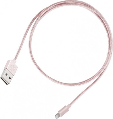Attēls no Kabel USB SilverStone USB-A - Lightning 1 m Różowy (52017)