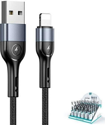 Изображение Kabel USB Usams USB-A - Lightning 1 m Czarny (SJ448ZJ01)