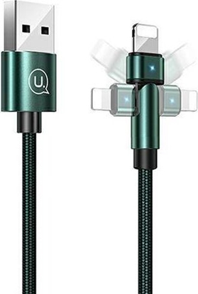 Изображение Kabel USB Usams USB-A - Lightning 1 m Zielony (6958444929255)