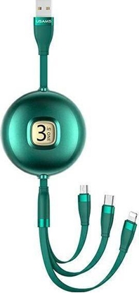 Изображение Kabel USB Usams USB-A - Lightning 1 m Zielony (Usa001135)
