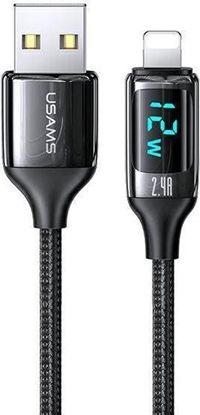 Attēls no Kabel USB Usams USB-A - Lightning 1.2 m Czarny (6958444975399)