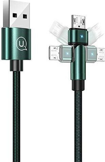 Изображение Kabel USB Usams USB-A - microUSB 1 m Zielony (6958444929293)