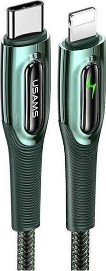 Изображение Kabel USB Usams USB-C - Lightning 1.2 m Zielony (6958444973128)