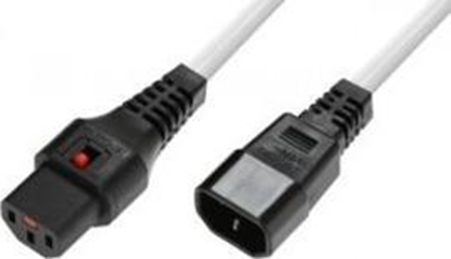 Attēls no Kabel zasilający IEC-LOCK Kabel przedłużający zasilający z blokadą IEC LOCK 3x1mm2 C14/C13 prosty M/Ż 1m biały