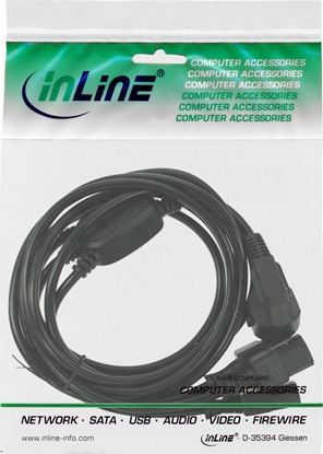 Picture of Kabel zasilający InLine InLine Kabel zasilający koniczynka do laptopa Y-Power 1x Typ F Wtyczka do wtyczki IEC 3x czarny 1m