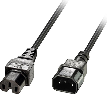 Attēls no Kabel zasilajcy Lindy Lindy 30314 Przeduacz zasilajcy IEC C14 to IEC C15 odporny na wysokie temperatury - 2m