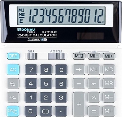 Attēls no Kalkulator Donau Kalkulator biurowy DONAU TECH, 12-cyfr. wyświetlacz, wym. 156x152x28 mm, biały