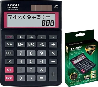 Picture of Kalkulator Toor Electronic Kalkulator dwuliniowy 10-pozyc. (TR-2429DB-K TOOR)