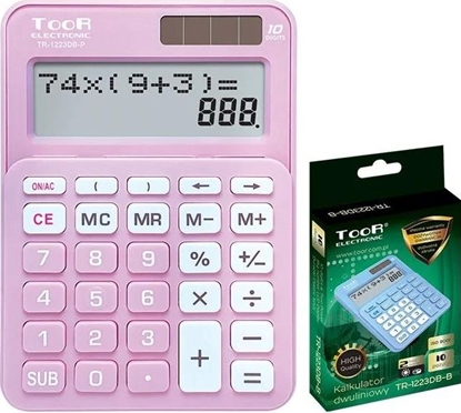 Attēls no Kalkulator Toor Electronic Kalkulator dwuliniowy 10-pozyc. TR-1223DB-P TOOR
