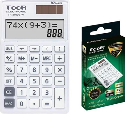Attēls no Kalkulator Toor Electronic Kalkulator dwuliniowy 10-pozyc. TR-310DB-W TOOR