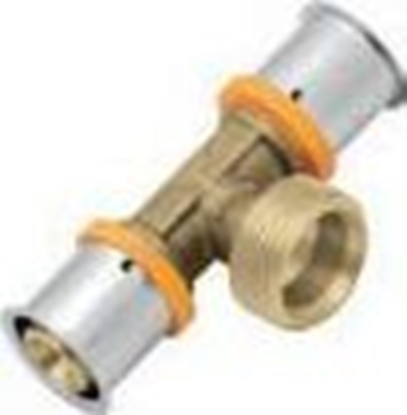 Изображение KAN-therm Trójnik Press z GZ 16 x 2 / 1/2" z piercieniem zaprasowanym (K-903000)