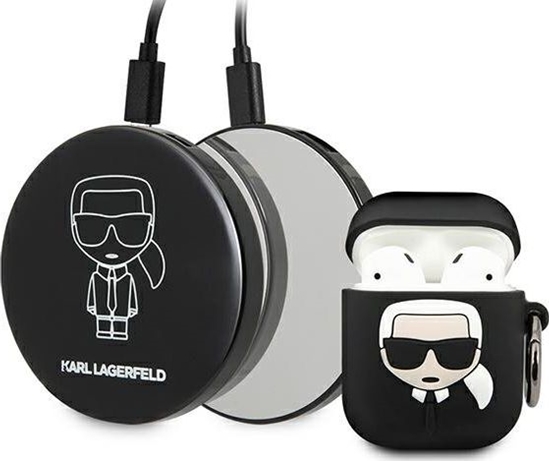 Изображение Karl Lagerfeld Etui adujce KLBPPBOA2K Ikonik do AirPods + Power Bank czarne