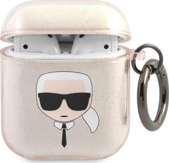 Изображение Karl Lagerfeld Etui ochronne KLA2UKHGD Glitter Karl`s Head do AirPods 1/2 zote