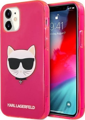 Изображение Karl Lagerfeld Karl Lagerfeld KLHCP12SCHTRP iPhone 12 mini 5,4" różowy/pink hardcase Glitter Choupette Fluo