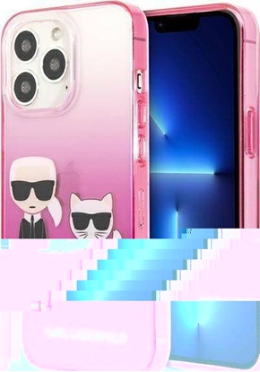 Attēls no Karl Lagerfeld Karl Lagerfeld KLHCP13LTGKCP iPhone 13 Pro / 13 6,1" hardcase róowy/pink Gradient Ikonik Karl & Choupette
