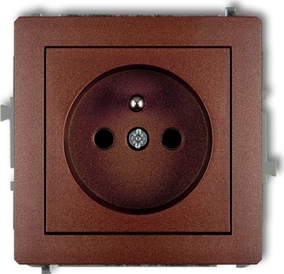 Picture of Karlik DECO Gniazdo pojedyncze z/u 2P+Z brzowy metalik (9DGP-1z)