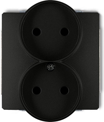 Attēls no Karlik Gniazdo podwójne Deco b/u czarny mat (12DGPR-2)