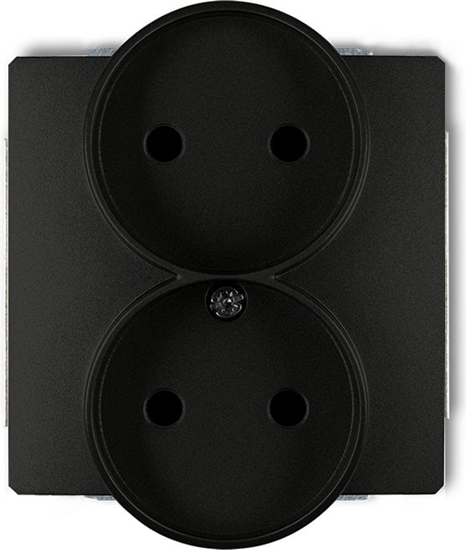 Picture of Karlik Gniazdo podwójne Deco b/u czarny mat (12DGPR-2)