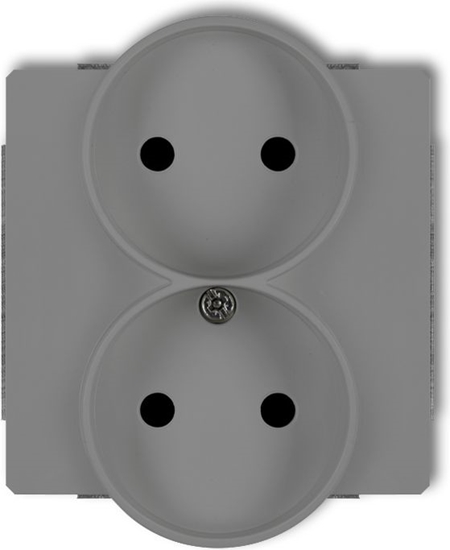 Picture of Karlik Gniazdo podwójne DECO Soft b/u do ramki szary mat (27DGPRSO-2)