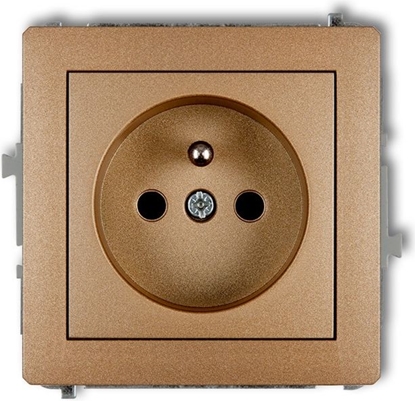 Attēls no Karlik Gniazdo pojedyncze Deco z/u 2P+Z zoty metalik (8DGP-1z)