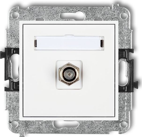 Picture of Karlik MINI Gniazdo antenowe pojedyncze typu F (SAT) niklowany biay MGF-1