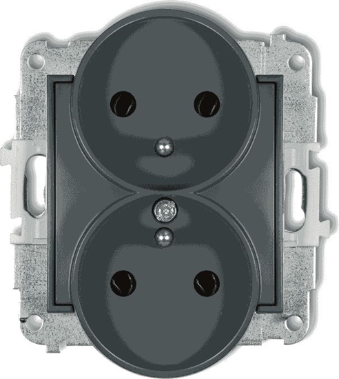 Picture of Karlik MINI Gniazdo podwójne z/u grafitowy mat 28MGPR-2z