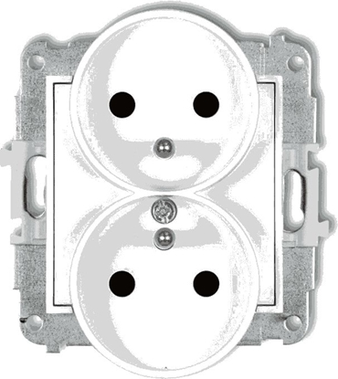 Picture of Karlik MINI Gniazdo podwójne z/u z przesonami biae MGPR-2zp