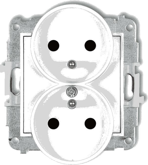 Picture of Karlik MINI Gniazdo podwójne z/u z przesonami biae MGPR-2zp