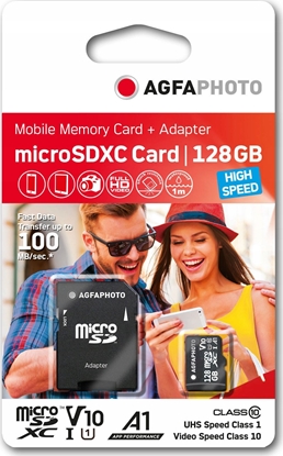Attēls no Karta AgfaPhoto Agfa MicroSD MicroSDXC 128 GB Class 10 UHS-I/U1 V10 (SB6033)
