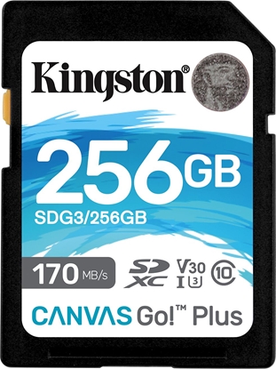 Attēls no Karta Kingston Canvas Go! Plus SDXC 256 GB Class 10 UHS-I/U3 V30 (SDG3/256GB)