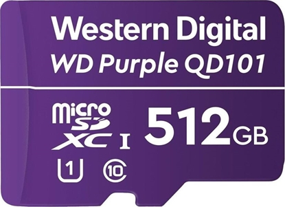 Attēls no Karta WD Purple MicroSDXC 512 GB Class 10 UHS-I/U1  (WDD512G1P0C)