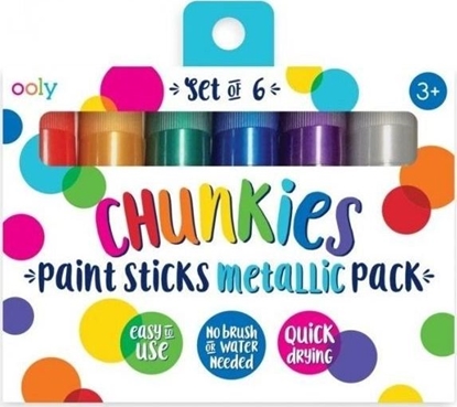 Attēls no Kolorowe Baloniki Farby w kredce Chunkies Paint Sticks Metallic 6szt
