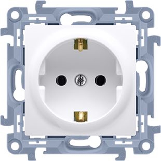 Picture of Kontakt-Simon Gniazdo pojedyncze Simon 10 uziemienie schuko 16A biay (CGSZ1.01/11)