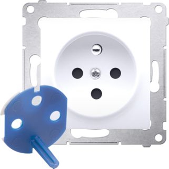 Picture of Kontakt-Simon Gniazdo pojedyncze Simon 54 DATA z/u 16A IP20 z kluczem uprawniajcym biae (DGD1.01/11)