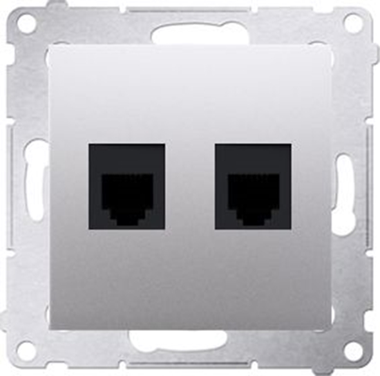 Picture of Kontakt-Simon Gniazdo telefoniczne Simon 54 podwójne 2 x RJ12 srebrny mat (DT2.01/43)