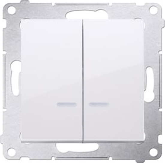 Picture of Kontakt-Simon cznik wiecznikowy Simon 54 podwójny z podwietleniem 16AX 250V biay (DW5ABL.01/11)