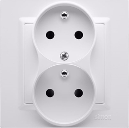 Picture of Kontakt-Simon Simon 10 Gniazdo podwójne z/u z funkcj niezmiennoci faz 16A 250V biay CGZ2T/11