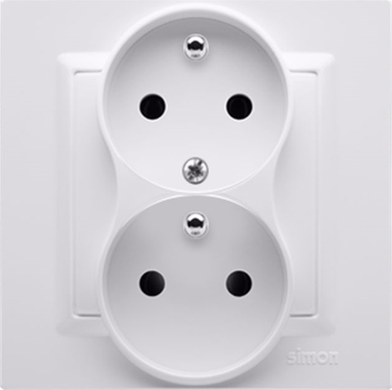 Picture of Kontakt-Simon Simon 10 Gniazdo podwójne z/u z funkcj niezmiennoci faz 16A 250V biay CGZ2T/11