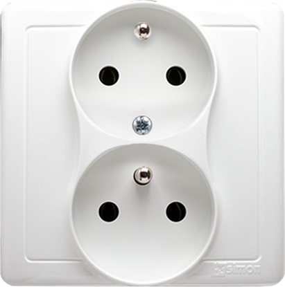 Picture of Kontakt-Simon Simon Basic Gniazdo podwójne z/u z funkcj niezmiennoci faz 16A 250V biay BMGZ2T/11