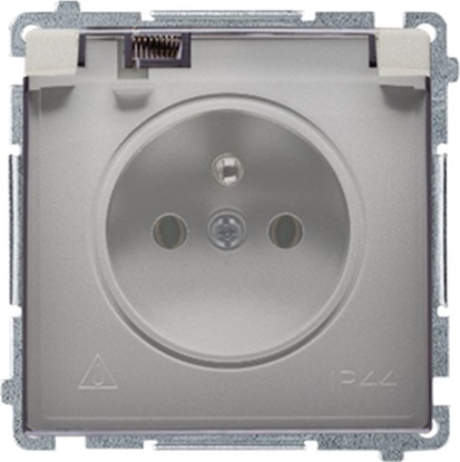 Picture of Kontakt-Simon Simon Basic Gniazdo pojedyncze z/u z przesonami IP44 16A, 250V satyna BMGZ1BZ.01/29A