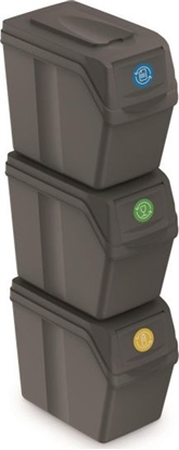 Attēls no Kosz na mieci Prosperplast Sortibox do segregacji 3 x 20L szary (CEN-68347)