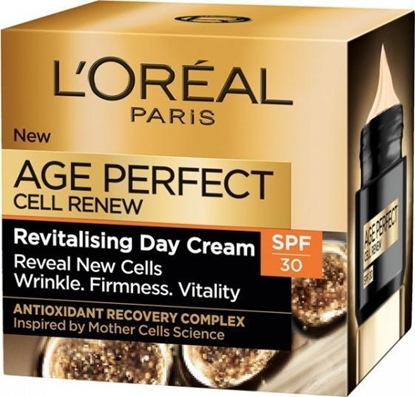 Изображение L’Oreal Paris Age Perfect Cell Renew Revitalising Day Cream SPF 30 rewitalizujący krem przeciwzmarszczkowy na dzień 50ml