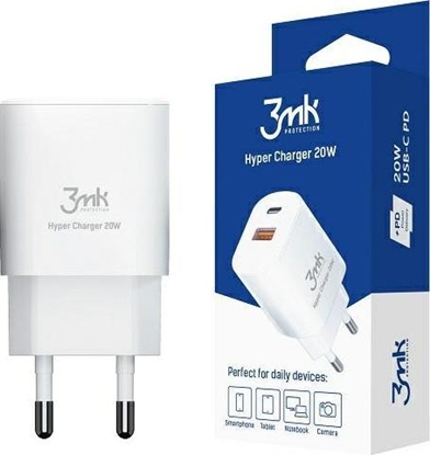 Picture of adowarka 3MK Hyper Charger 20W Biay 1x USB-A 1x USB-C 3 A
